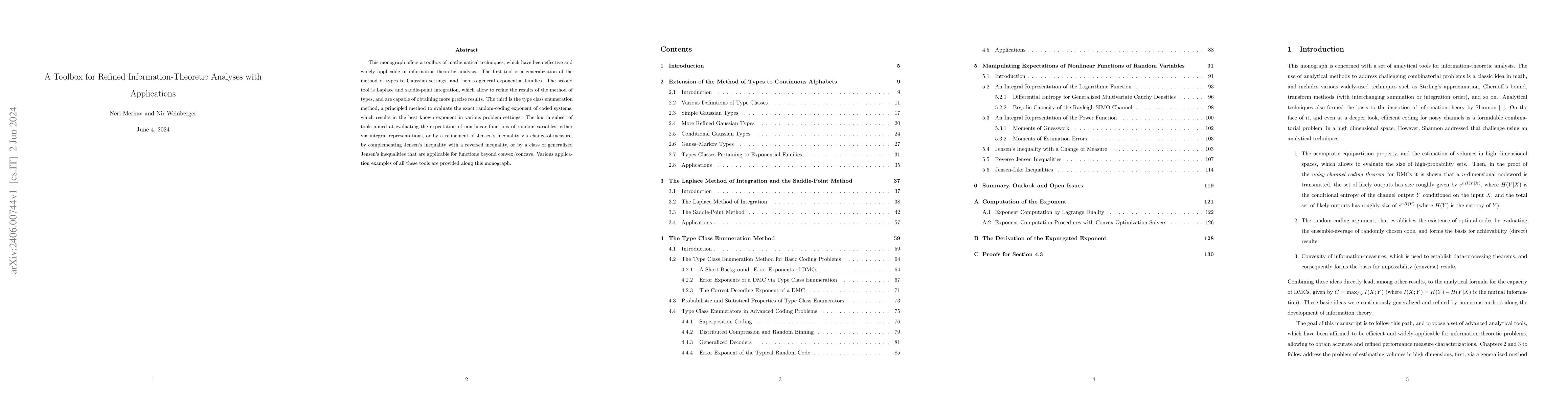 Thumbnail for A Toolbox for Refined Information-Theoretic Analyses with Applications