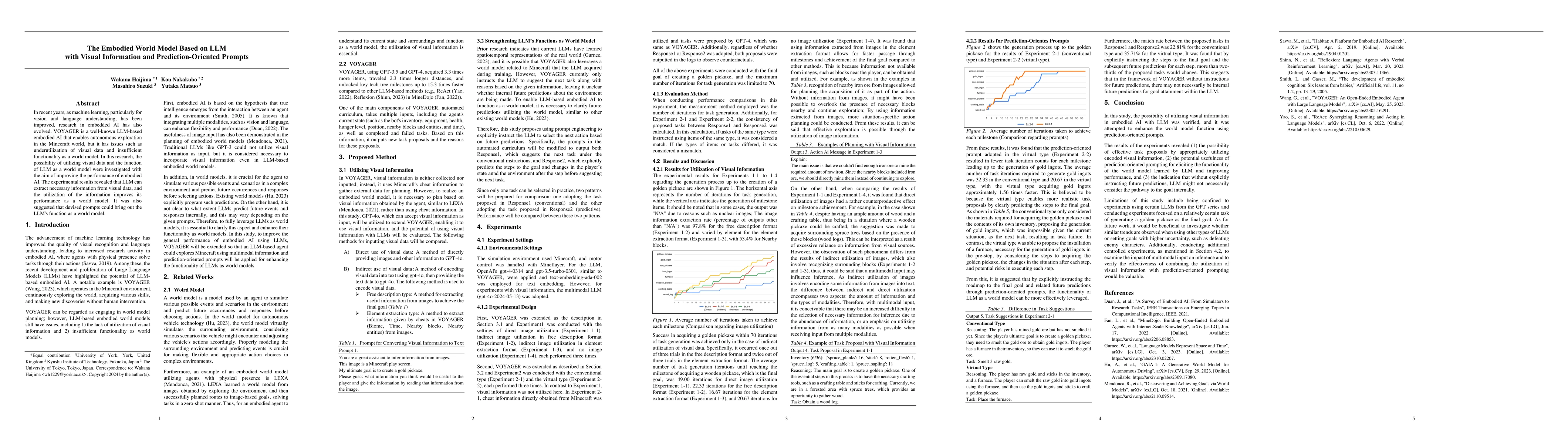 Thumbnail for The Embodied World Model Based on LLM with Visual Information and
  Prediction-Oriented Prompts