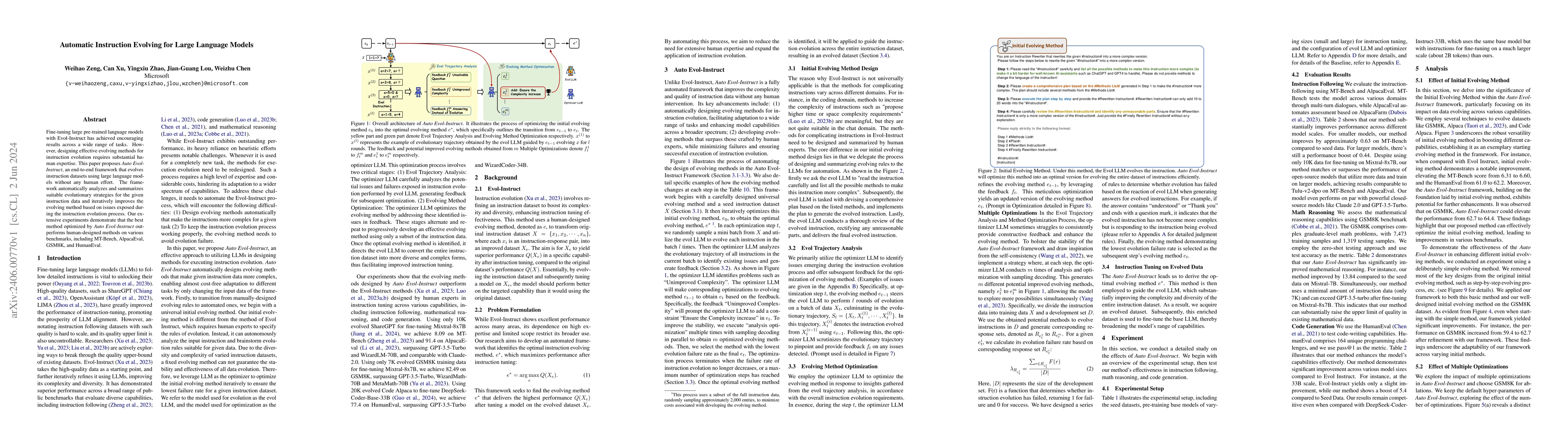 Thumbnail for Automatic Instruction Evolving for Large Language Models