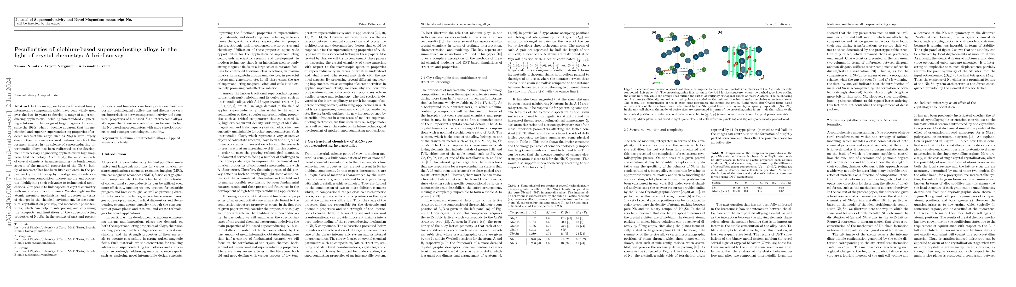 Thumbnail for Peculiarities of niobium-based superconducting alloys in the light of
  crystal chemistry: A brief survey