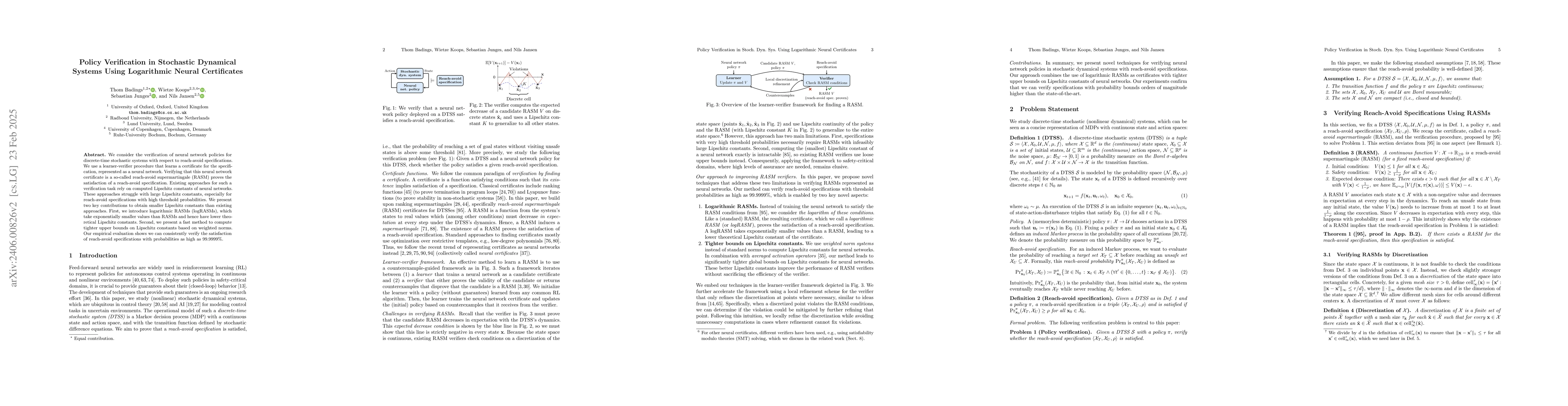 Thumbnail for Learning-Based Verification of Stochastic Dynamical Systems with Neural
  Network Policies