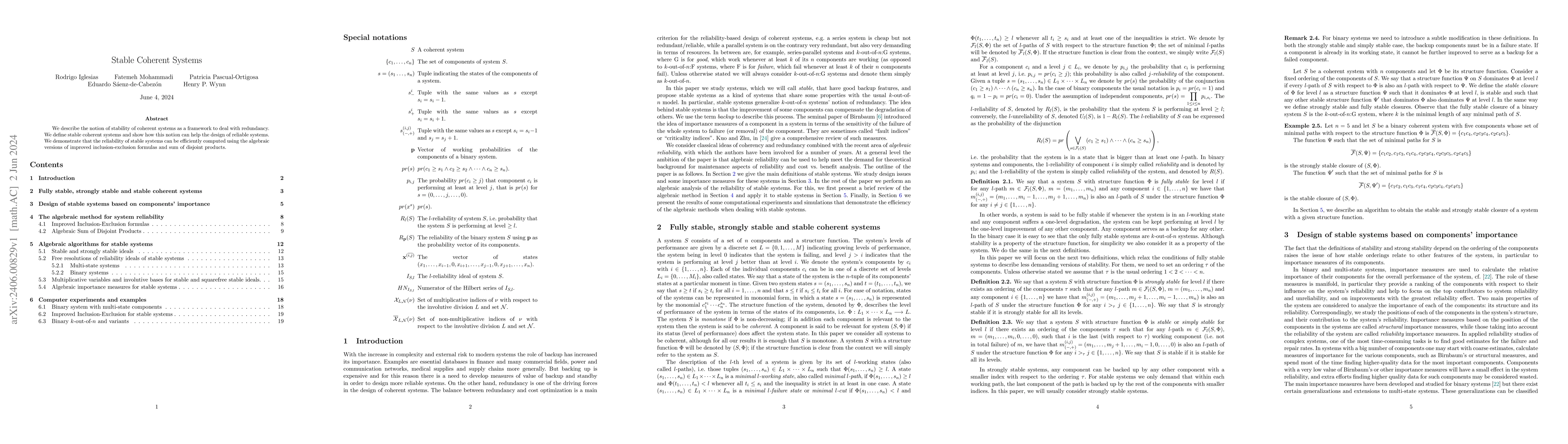 Thumbnail for Stable Coherent Systems