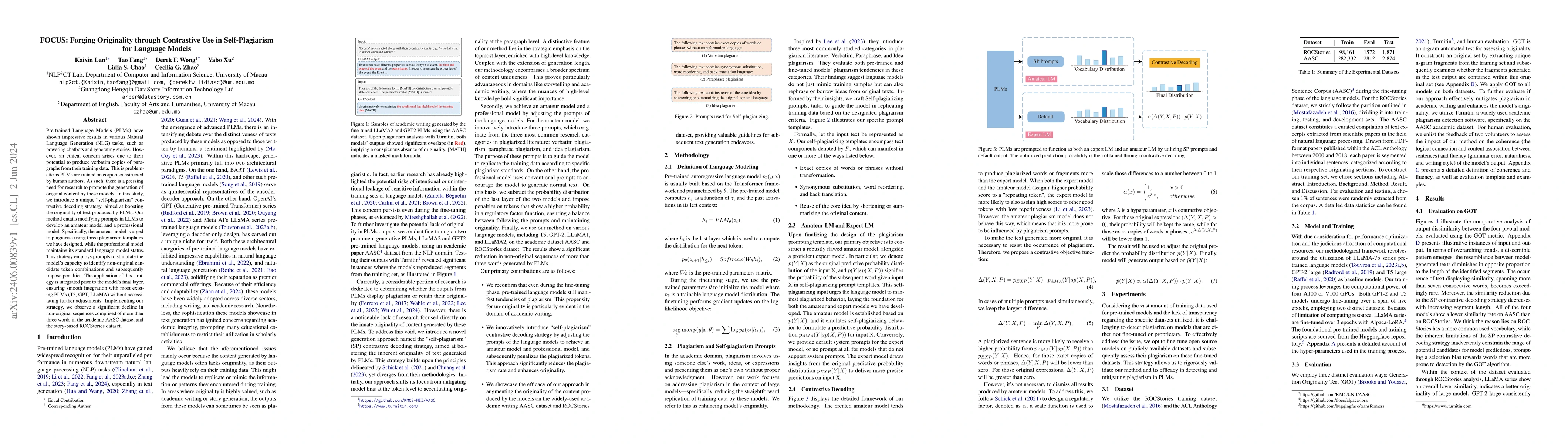 Thumbnail for FOCUS: Forging Originality through Contrastive Use in Self-Plagiarism
  for Language Models