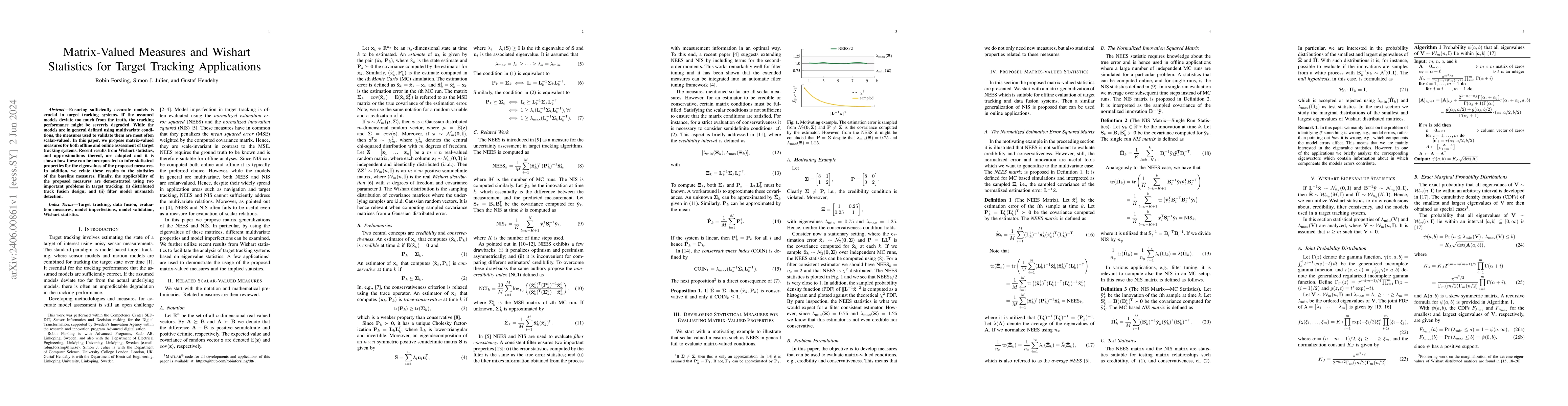 Thumbnail for Matrix-Valued Measures and Wishart Statistics for Target Tracking
  Applications