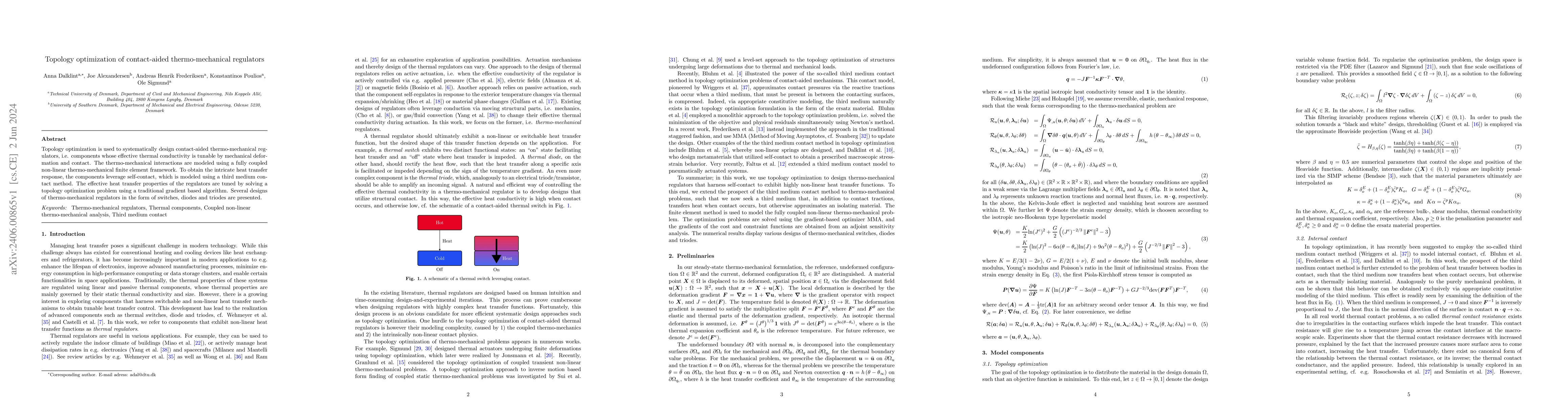 Thumbnail for Topology optimization of contact-aided thermo-mechanical regulators