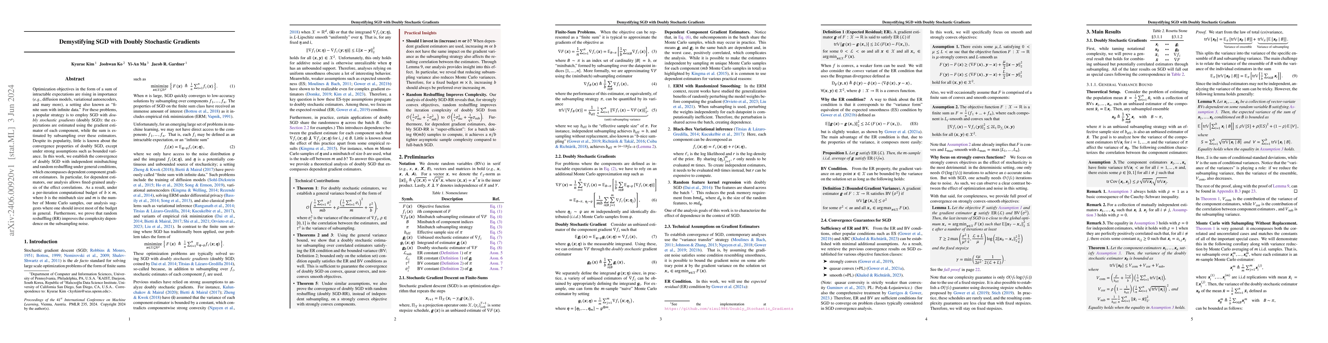 Thumbnail for Demystifying SGD with Doubly Stochastic Gradients