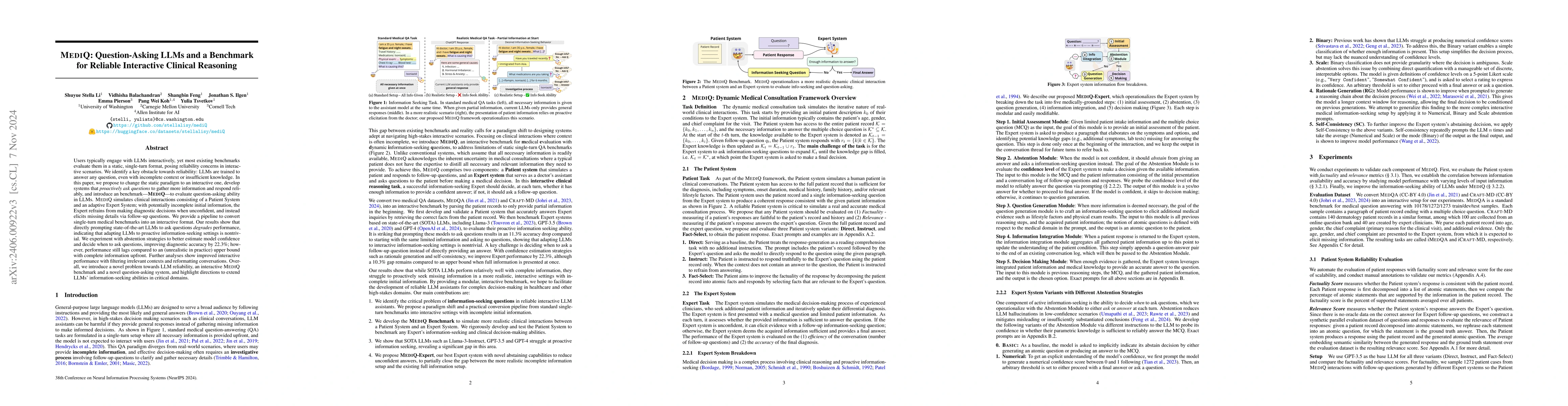 Thumbnail for MEDIQ: Question-Asking LLMs for Adaptive and Reliable Clinical Reasoning