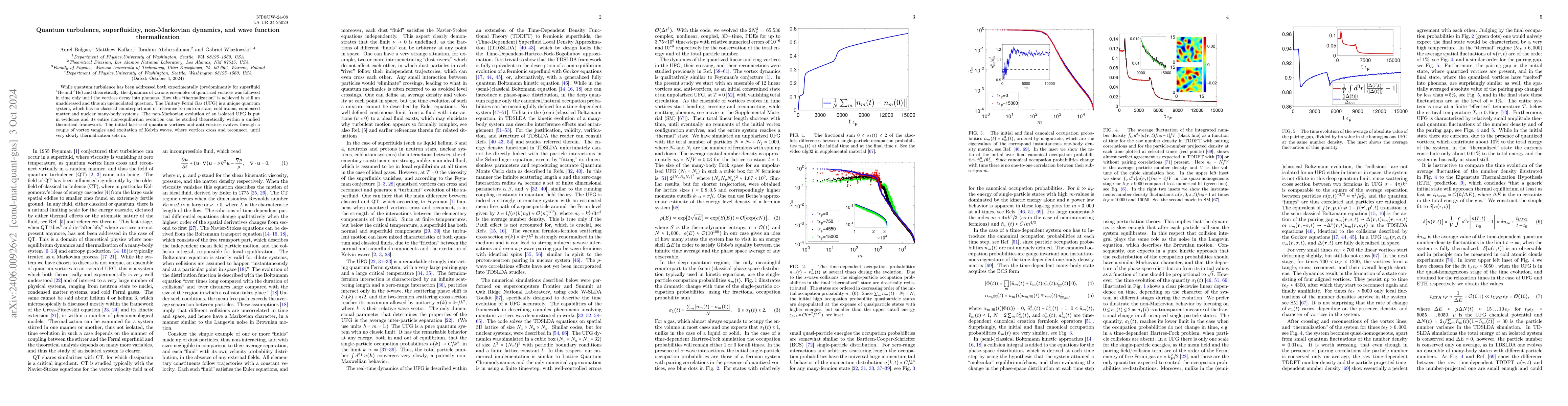 Thumbnail for Quantum turbulence, superfluidity, non-Markovian dynamics, and wave
  function thermalization