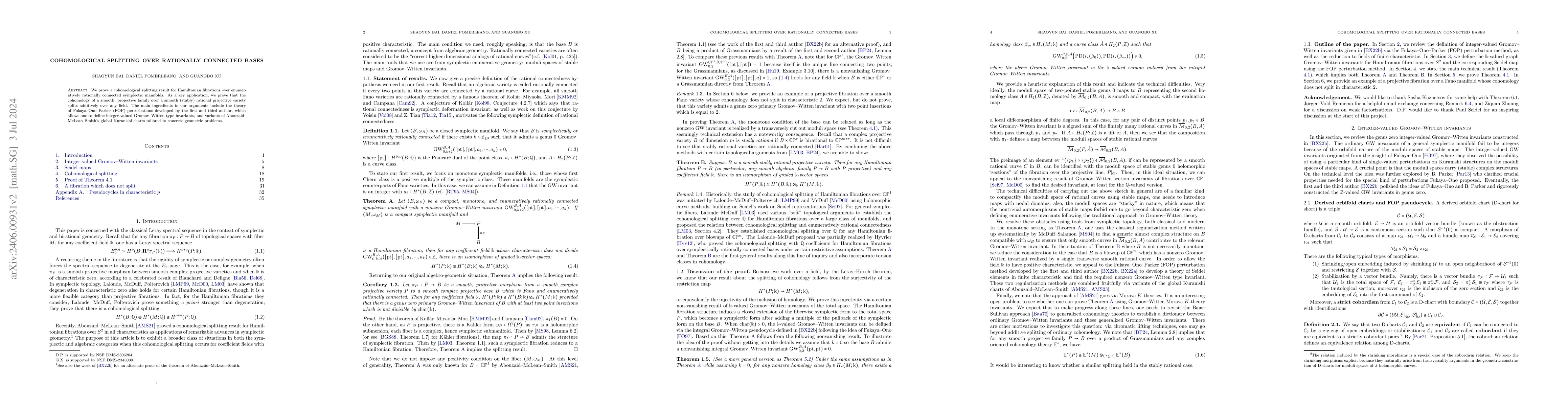 Thumbnail for Cohomological splitting over rationally connected bases