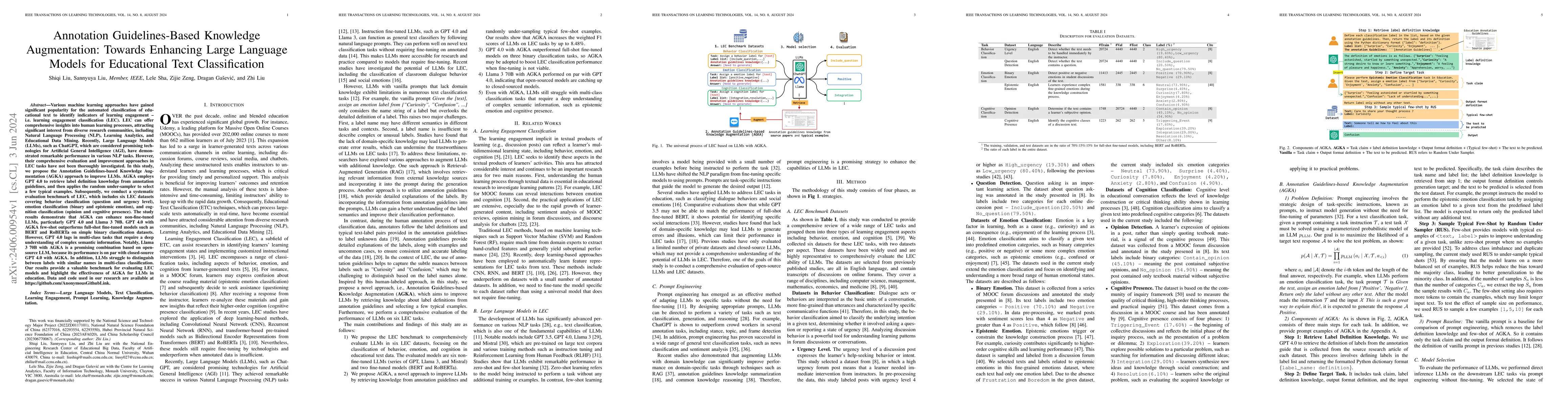 Thumbnail for Annotation Guidelines-Based Knowledge Augmentation: Towards Enhancing
  Large Language Models for Educational Text Classification