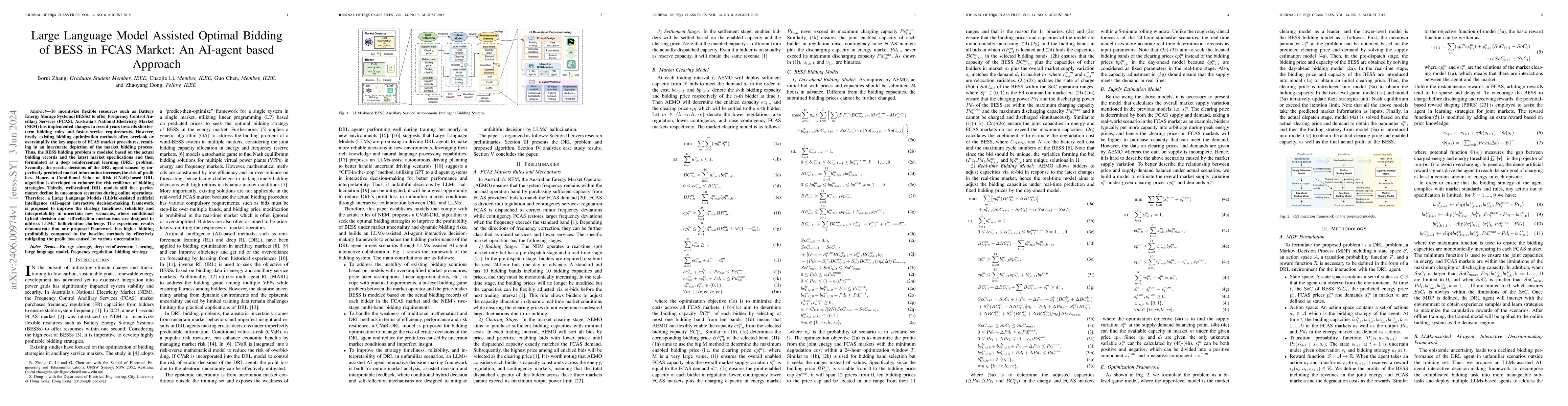 Thumbnail for Large Language Model Assisted Optimal Bidding of BESS in FCAS Market: An
  AI-agent based Approach