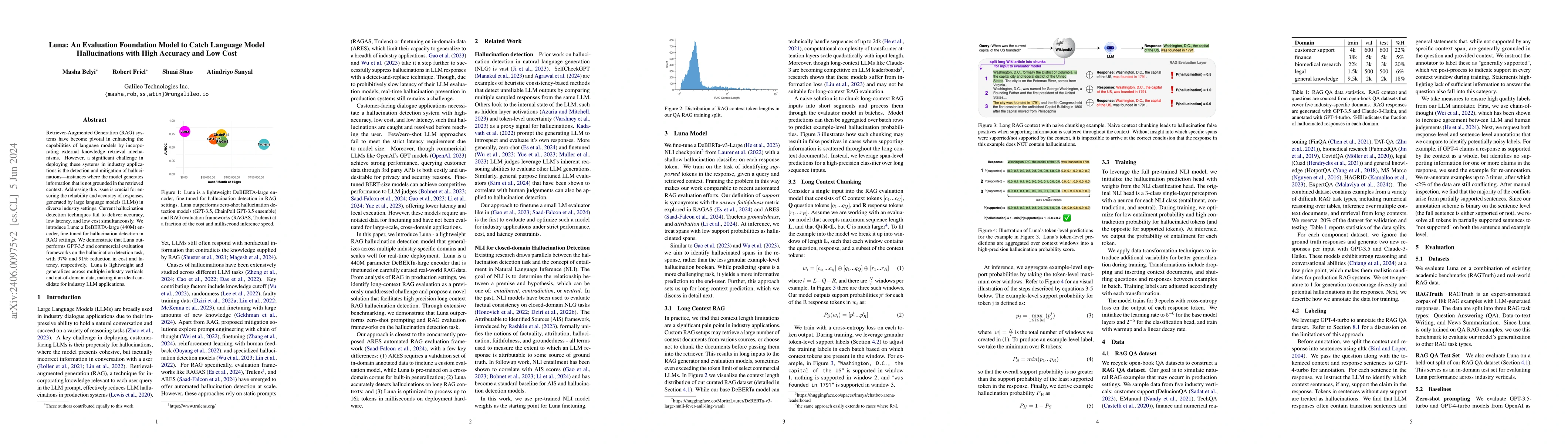 Thumbnail for Luna: An Evaluation Foundation Model to Catch Language Model
  Hallucinations with High Accuracy and Low Cost