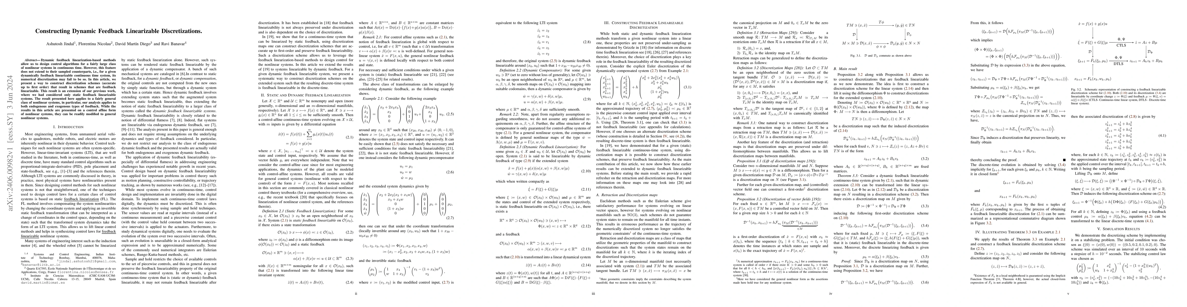 Thumbnail for Constructing Dynamic Feedback Linearizable Discretizations
