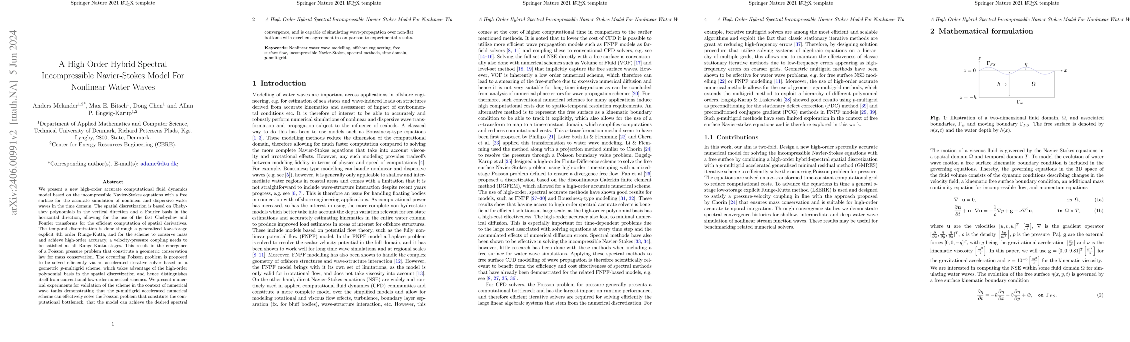 Thumbnail for A High-Order Hybrid-Spectral Incompressible Navier-Stokes Model For
  Nonlinear Water Waves