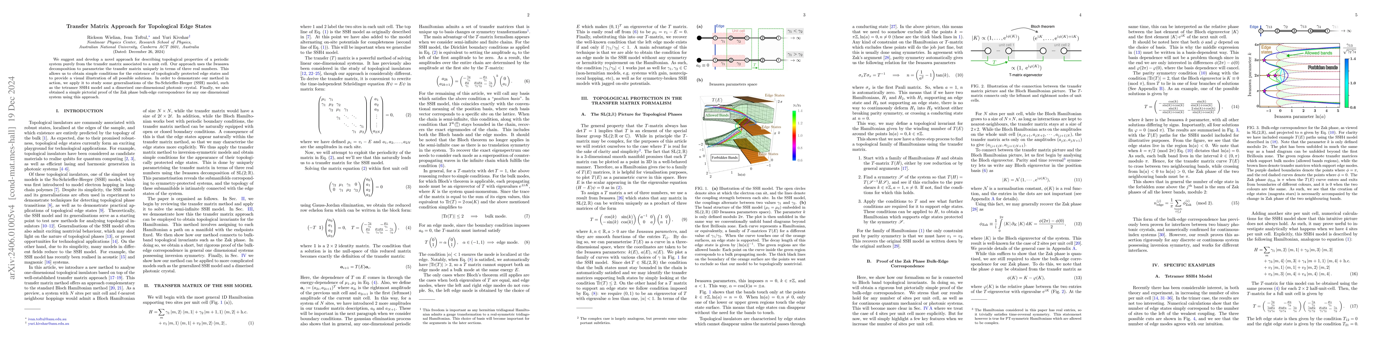 Thumbnail for Transfer Matrix Approach for Topological Edge States