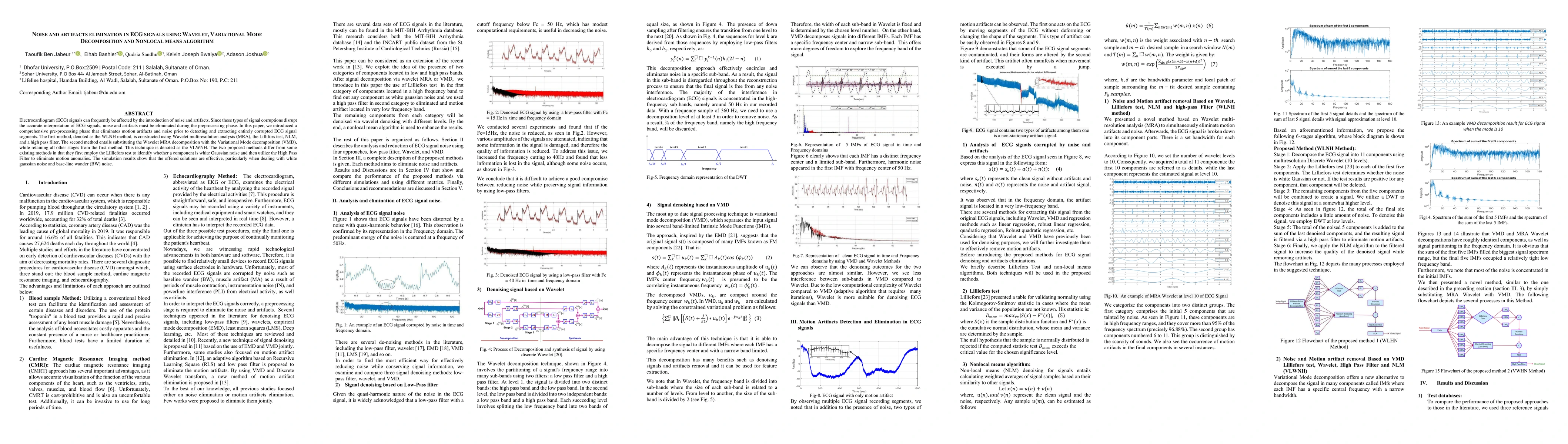 Thumbnail for Noise And Artifacts Elimination In ECG Signals Using Wavelet,
  Variational Mode Decomposition And Nonlocal Means Algorithm