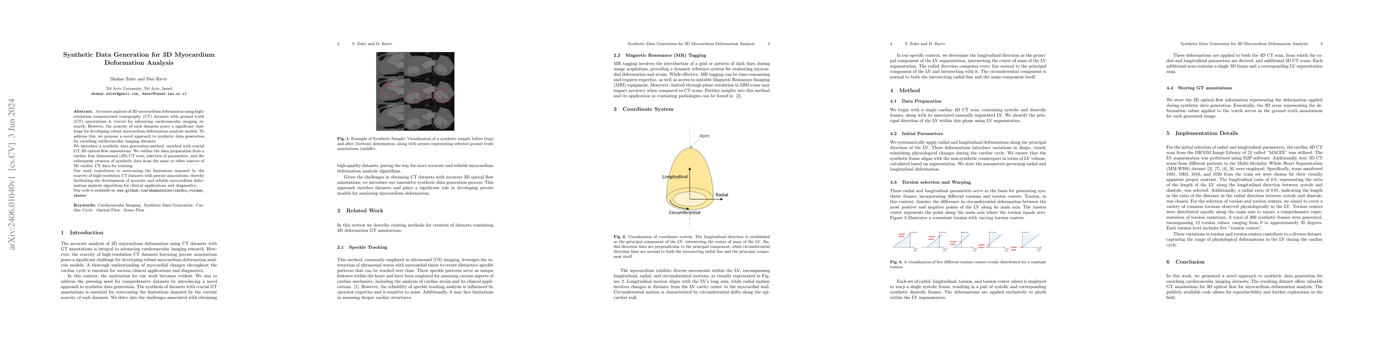 Thumbnail for Synthetic Data Generation for 3D Myocardium Deformation Analysis