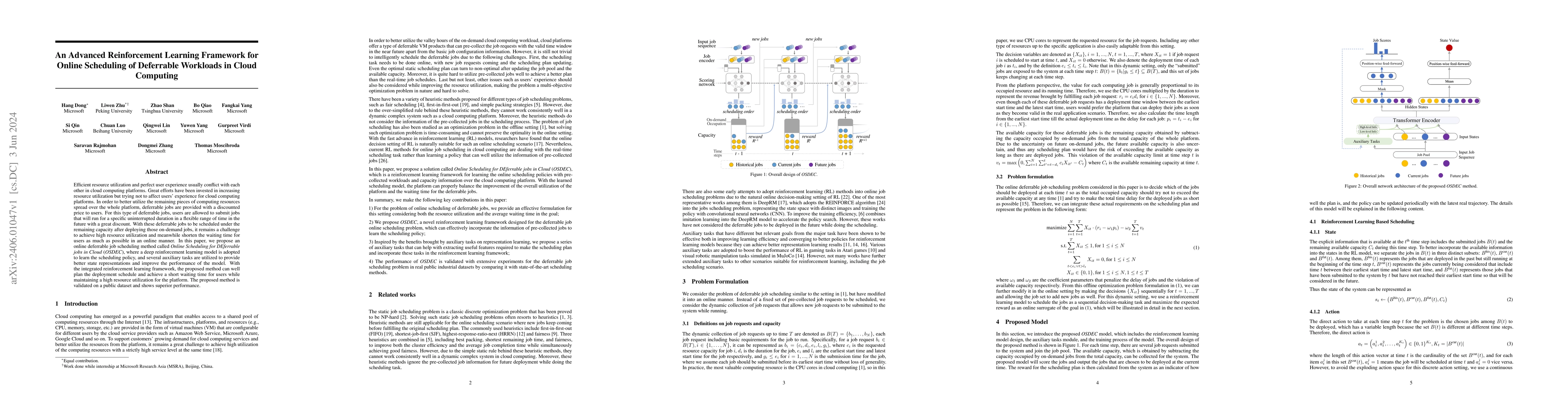 Thumbnail for An Advanced Reinforcement Learning Framework for Online Scheduling of
  Deferrable Workloads in Cloud Computing