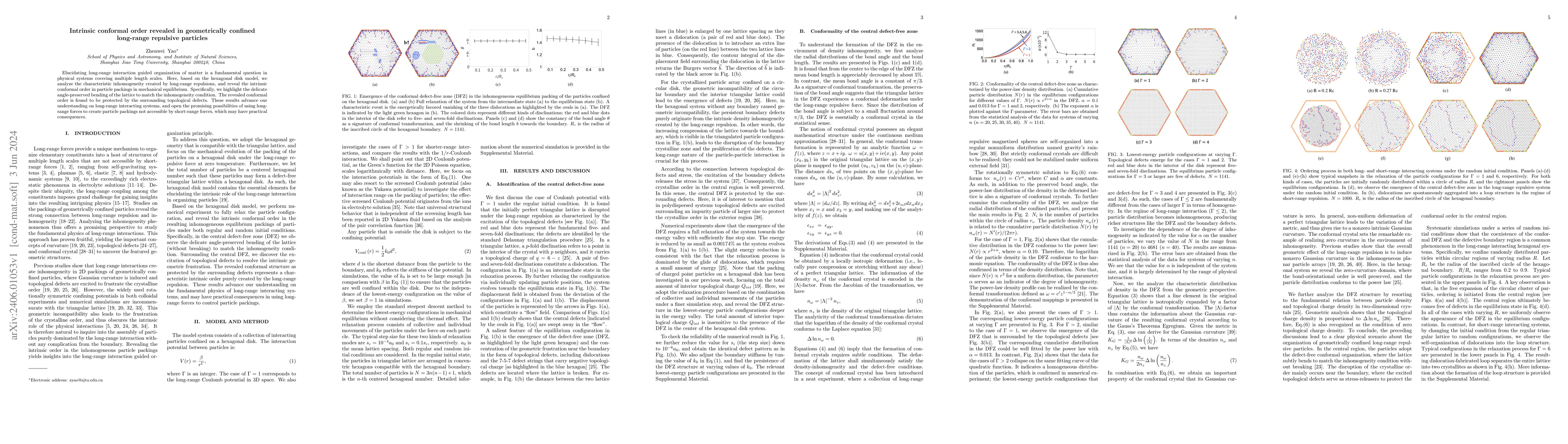 Thumbnail for Intrinsic conformal order revealed in geometrically confined long-range
  repulsive particles