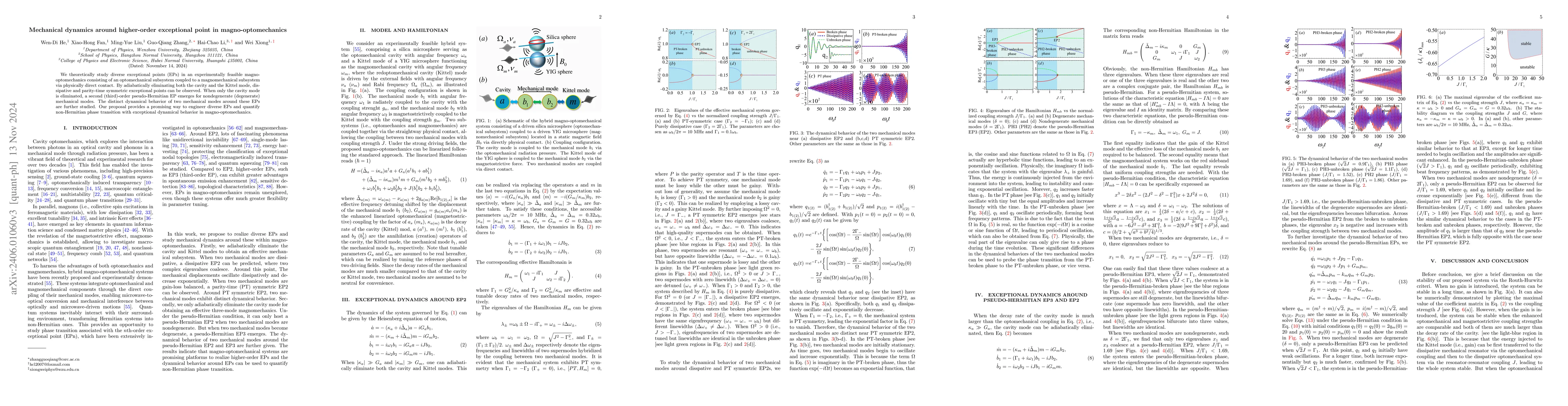 Thumbnail for Mechanical dynamics around higher-order exceptional point in
  magno-optomechanics