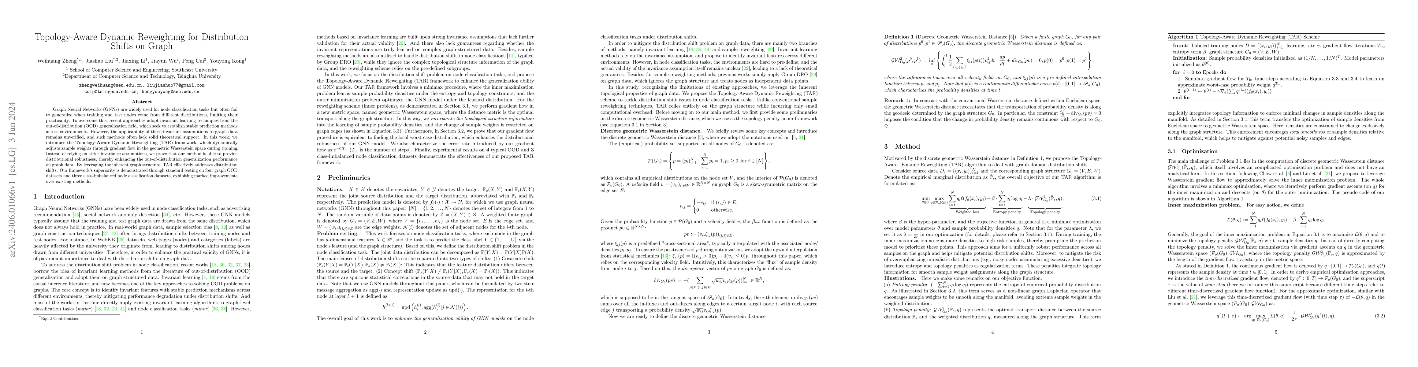 Thumbnail for Topology-Aware Dynamic Reweighting for Distribution Shifts on Graph