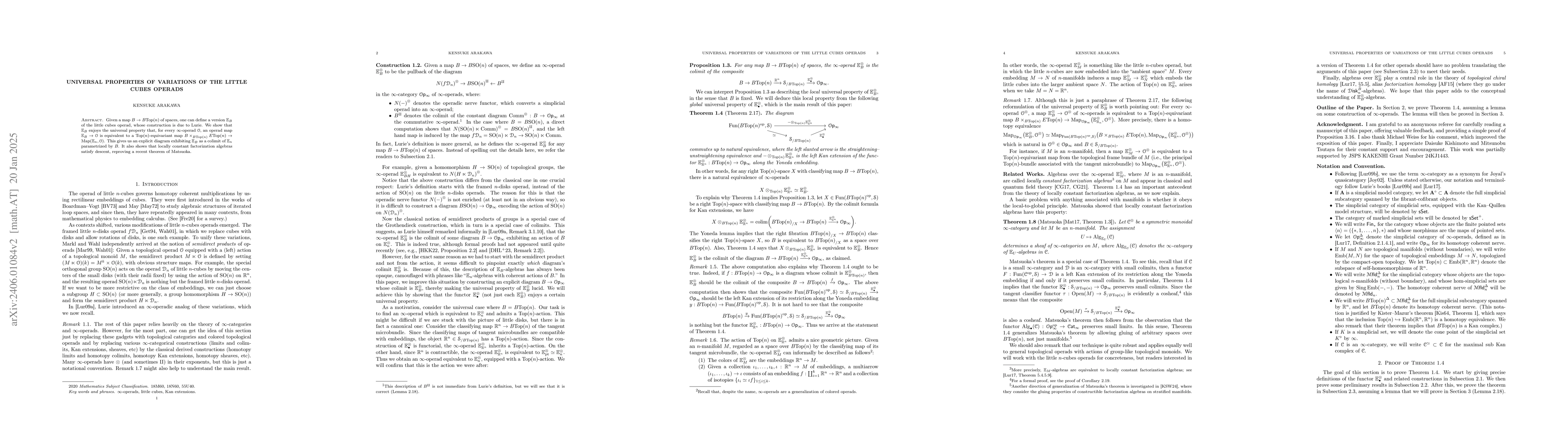 Thumbnail for Universal Properties of Variations of the Little Cubes Operads