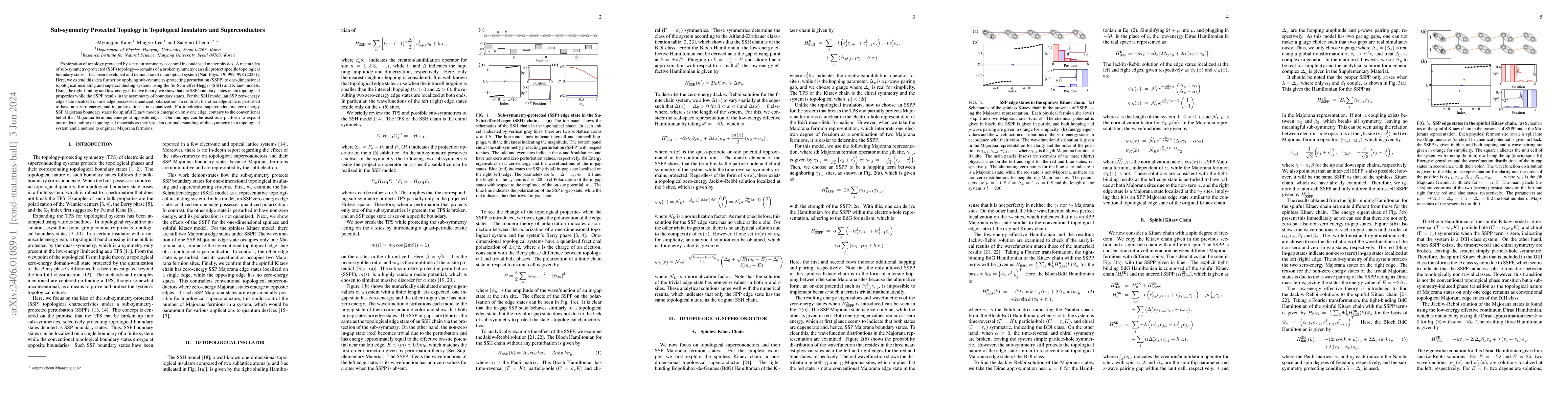 Thumbnail for Sub-symmetry Protected Topology in Topological Insulators and
  Superconductors