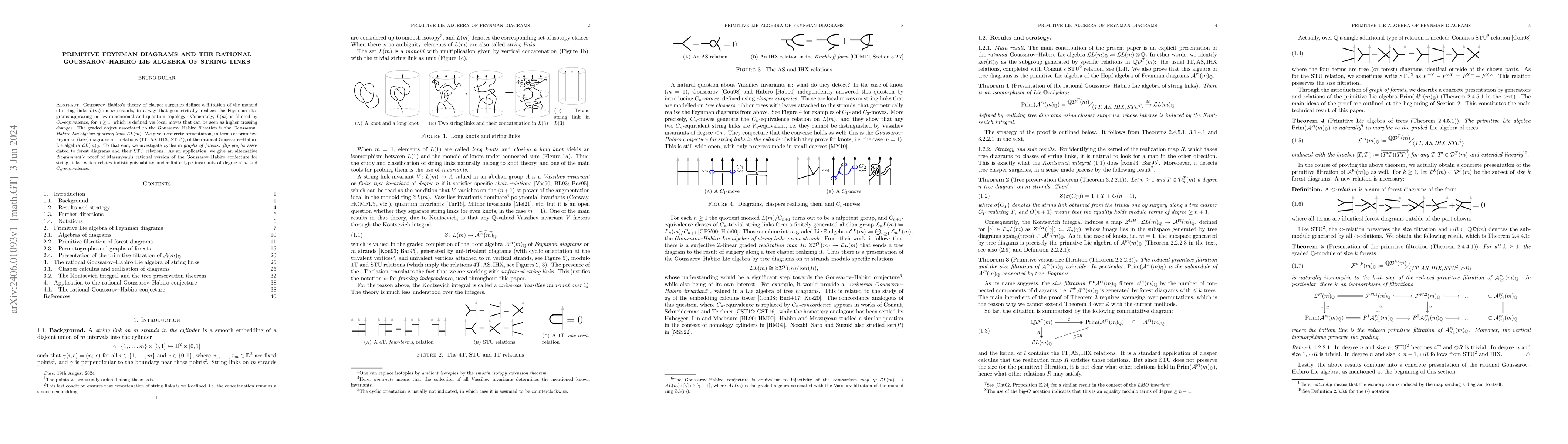 Thumbnail for Primitive Feynman diagrams and the rational Goussarov--Habiro Lie
  algebra of string links