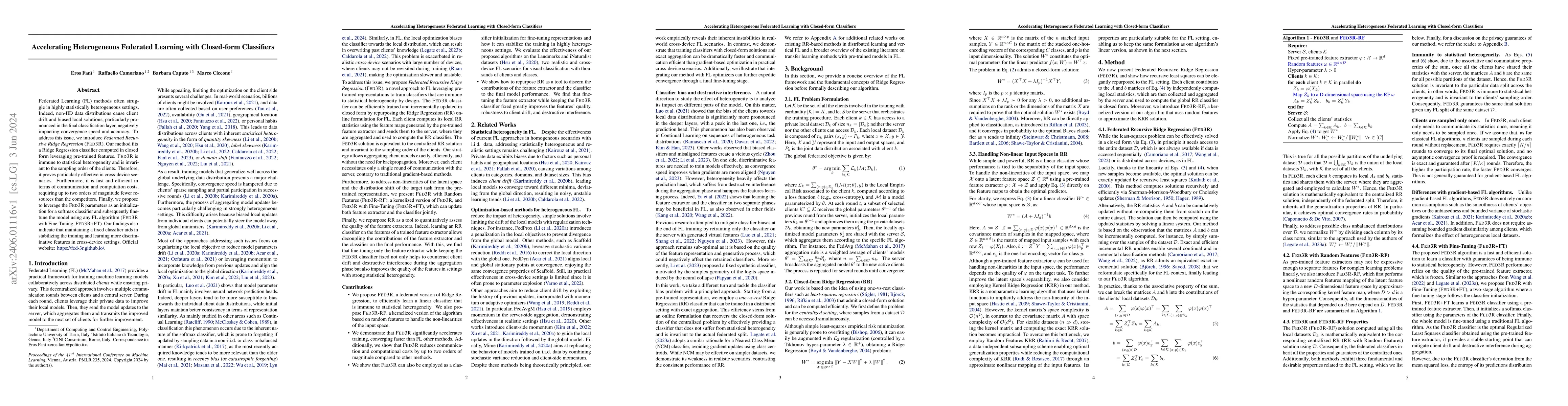 Thumbnail for Accelerating Heterogeneous Federated Learning with Closed-form
  Classifiers