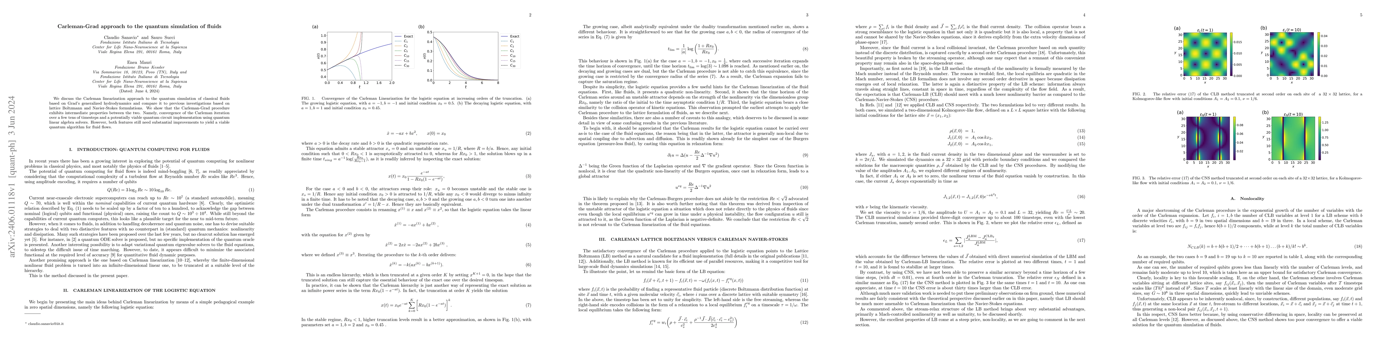 Thumbnail for Carleman-Grad approach to the quantum simulation of fluids