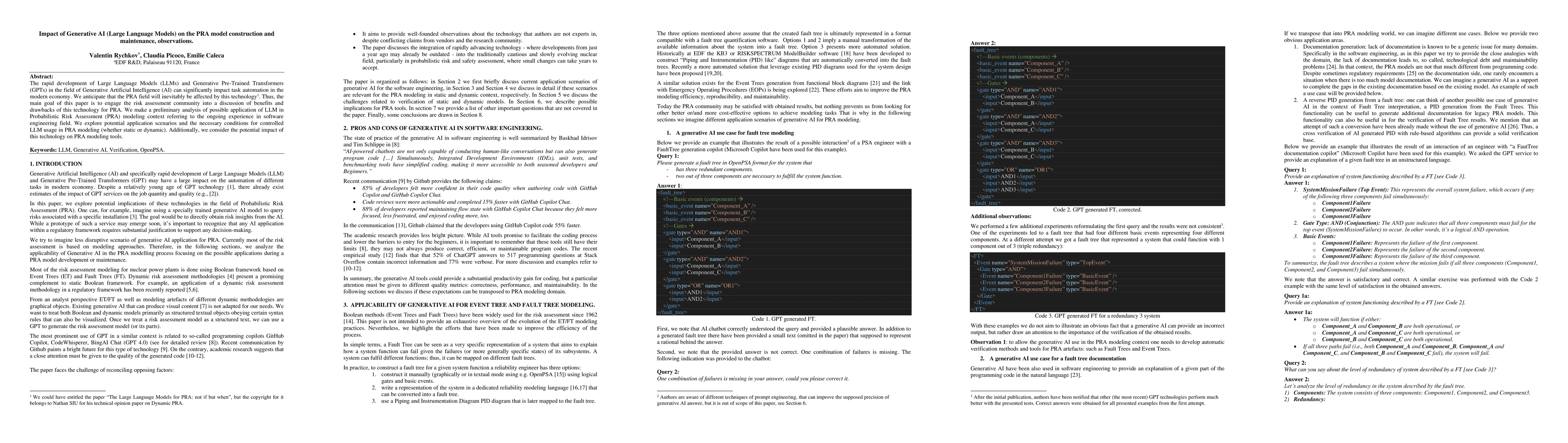 Thumbnail for Impact of Generative AI (Large Language Models) on the PRA model
  construction and maintenance, observations