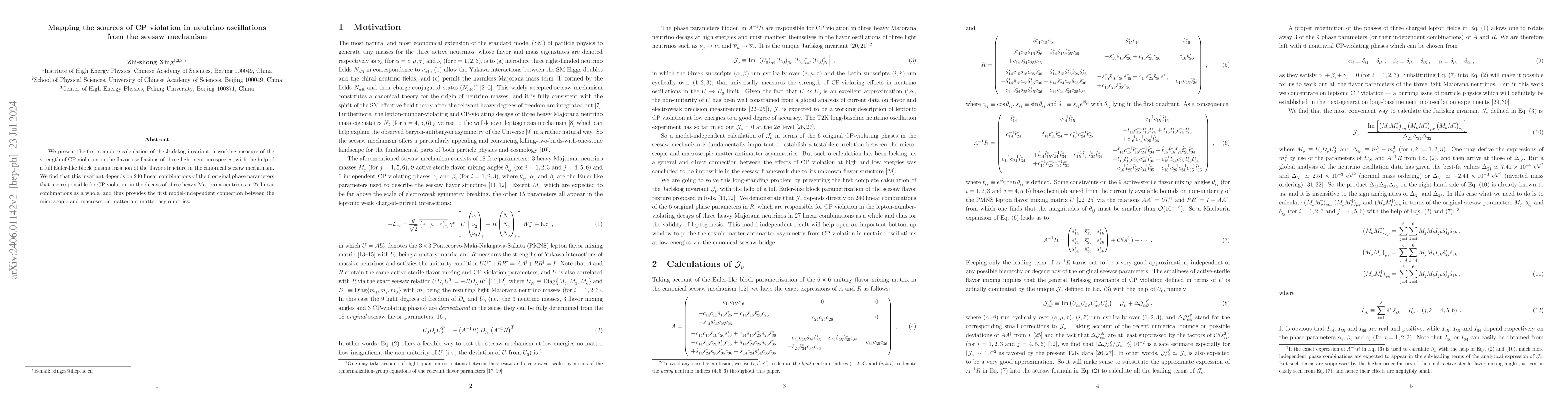 Thumbnail for Mapping the sources of CP violation in neutrino oscillations from the
  seesaw mechanism