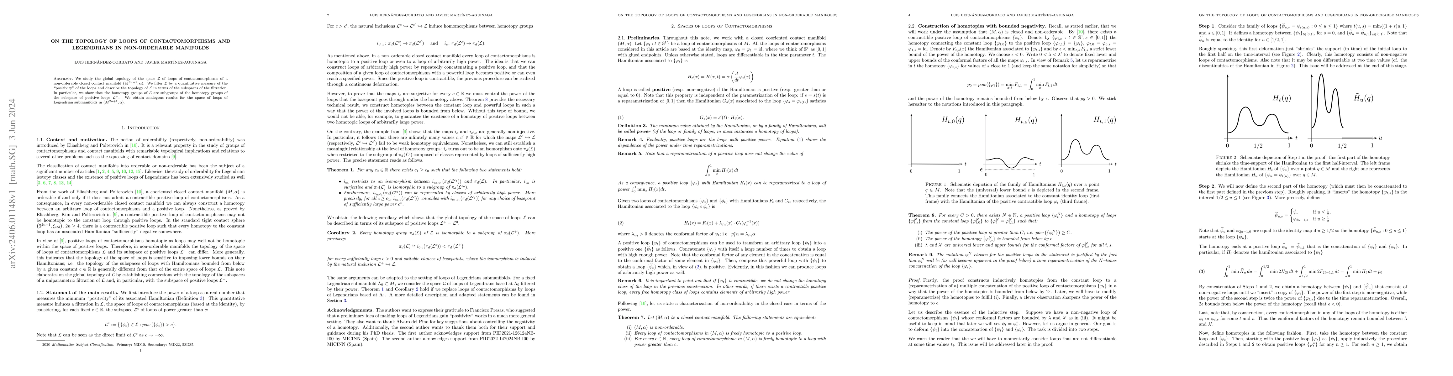 Thumbnail for On the topology of loops of contactomorphisms and Legendrians in
  non-orderable manifolds