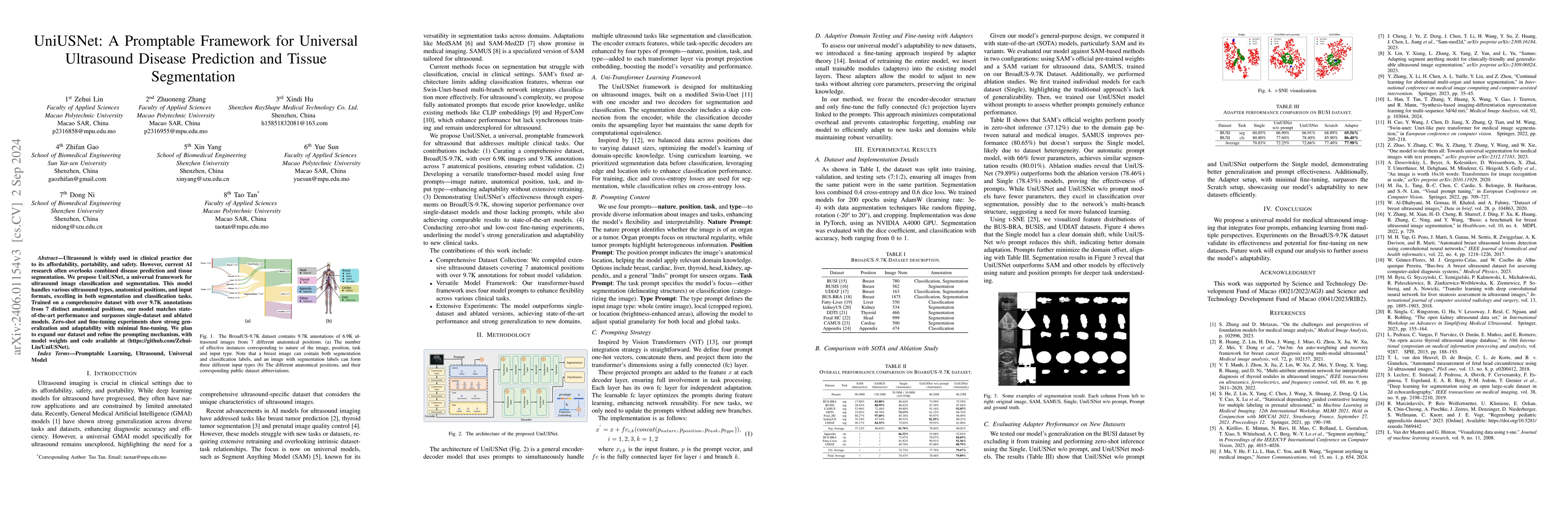 Thumbnail for UniUSNet: A Promptable Framework for Universal Ultrasound Disease
  Prediction and Tissue Segmentation