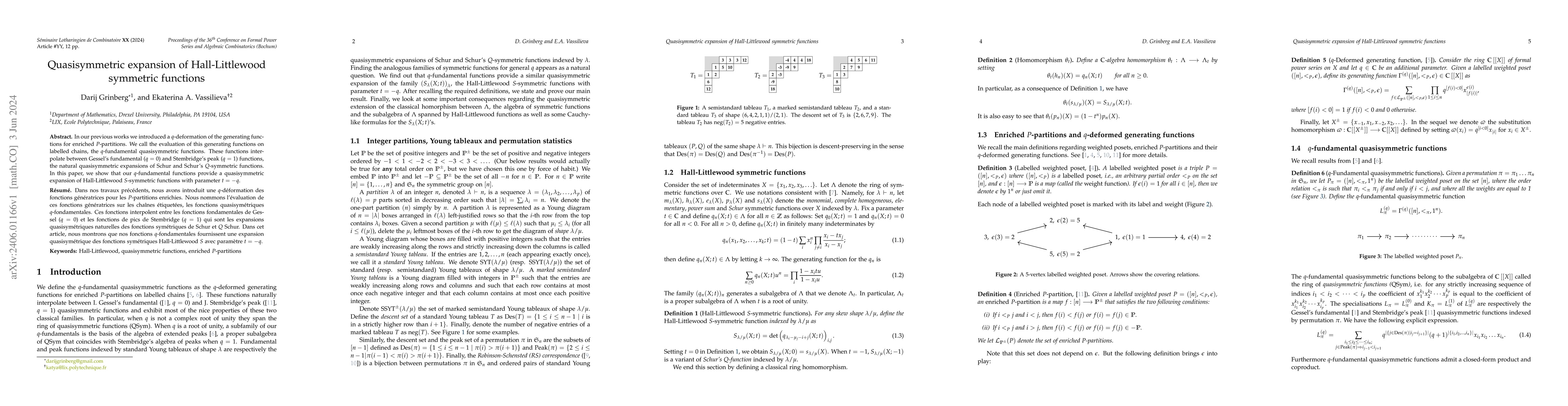 Thumbnail for Quasisymmetric expansion of Hall-Littlewood symmetric functions