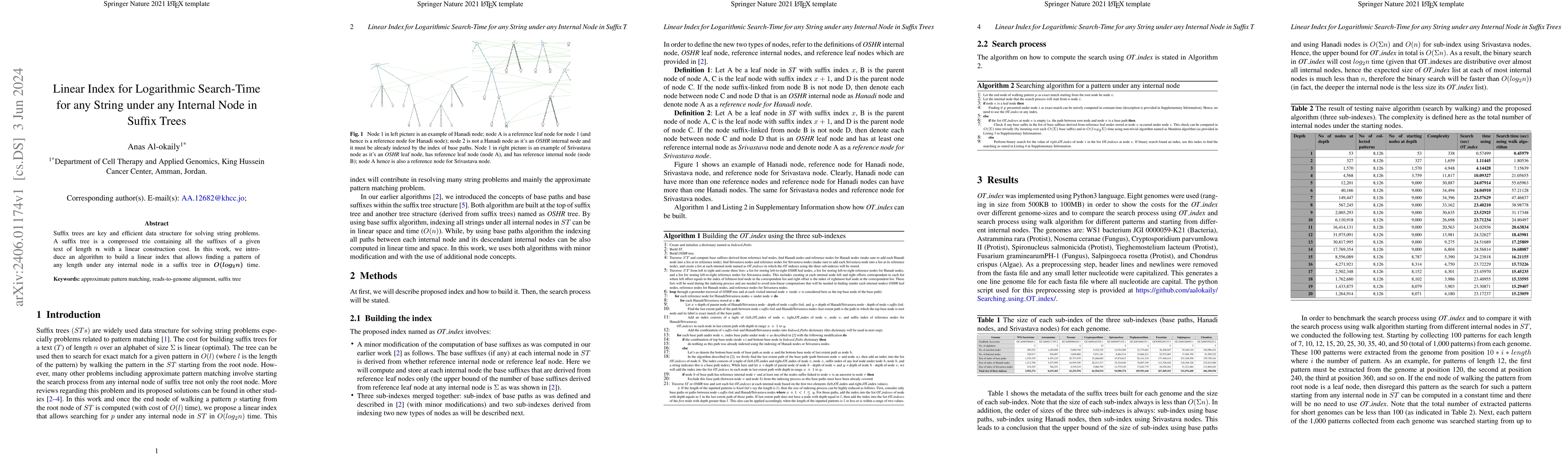 Thumbnail for Linear Index for Logarithmic Search-Time for any String under any
  Internal Node in Suffix Trees