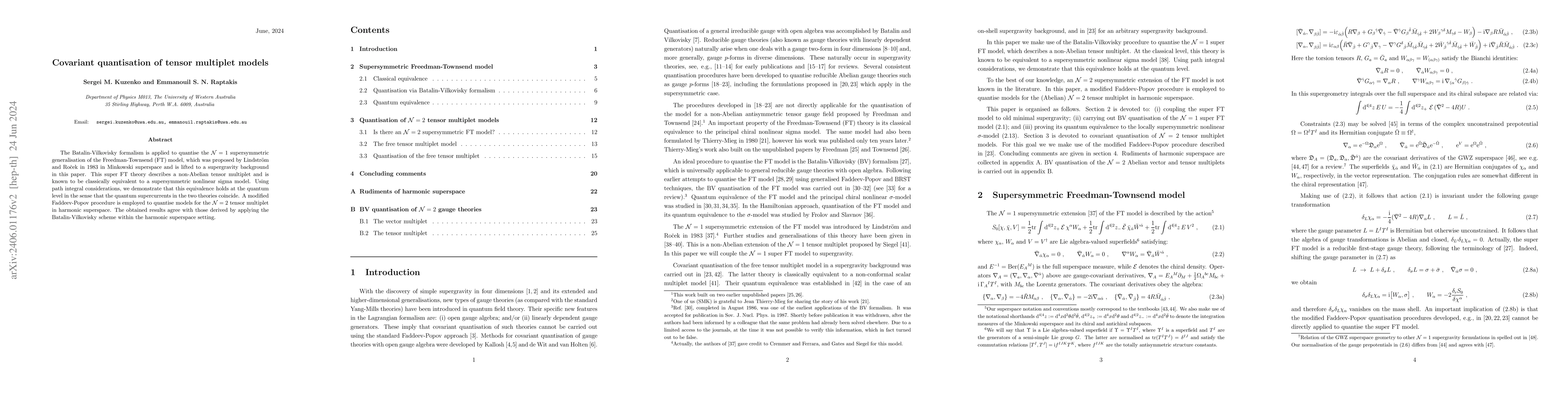 Thumbnail for Covariant quantisation of tensor multiplet models