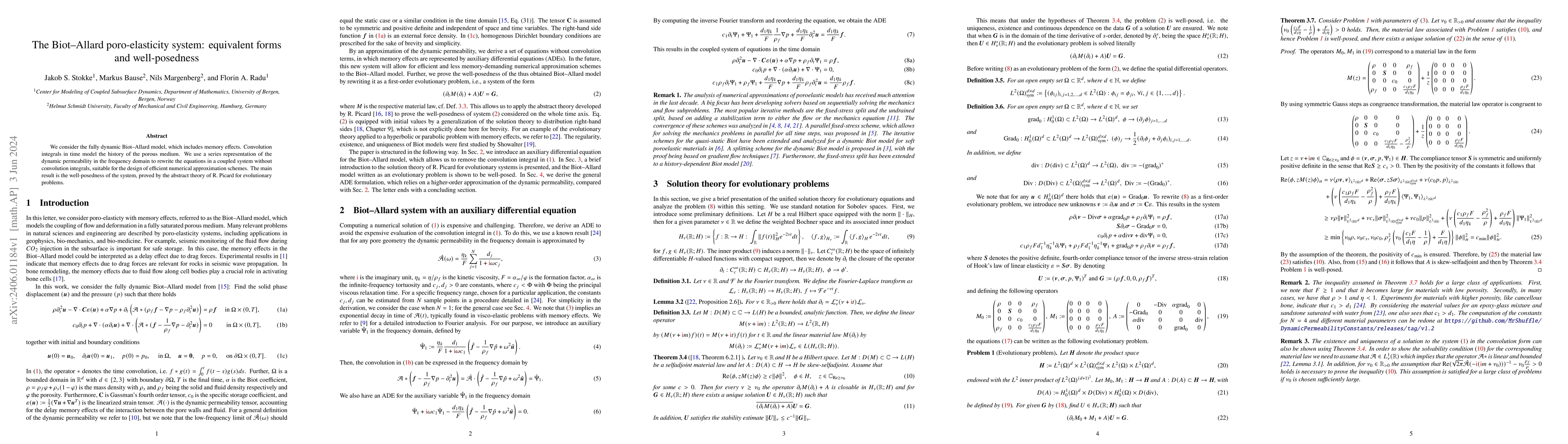 Thumbnail for The Biot-Allard poro-elasticity system: equivalent forms and
  well-posedness