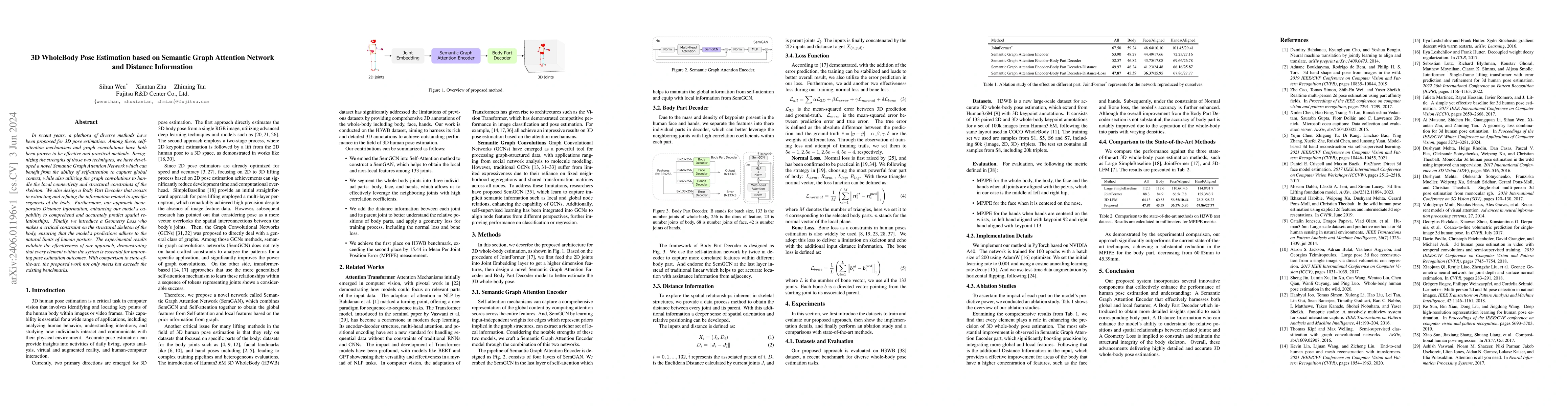 Thumbnail for 3D WholeBody Pose Estimation based on Semantic Graph Attention Network
  and Distance Information