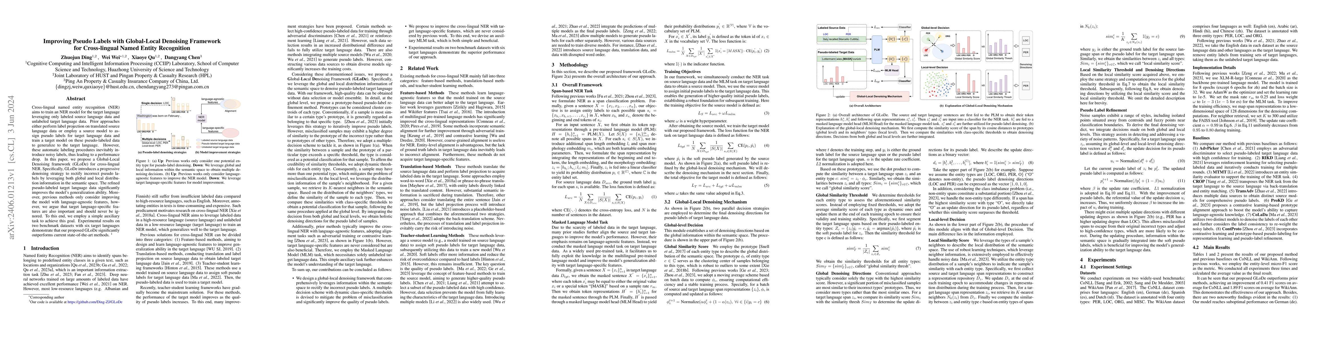 Thumbnail for Improving Pseudo Labels with Global-Local Denoising Framework for
  Cross-lingual Named Entity Recognition