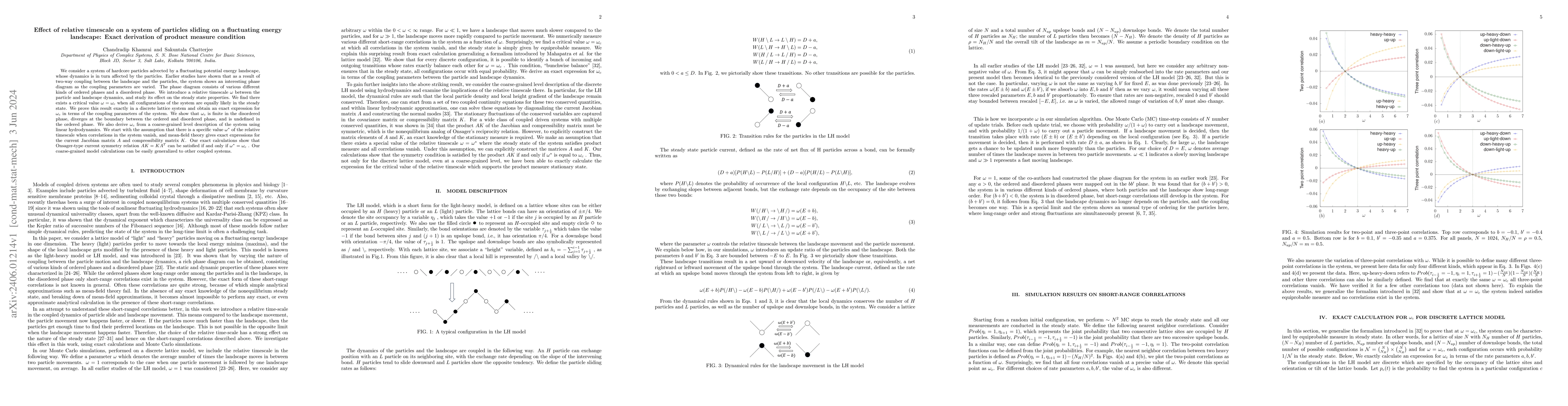 Thumbnail for Effect of relative timescale on a system of particles sliding on a
  fluctuating energy landscape: Exact derivation of product measure condition