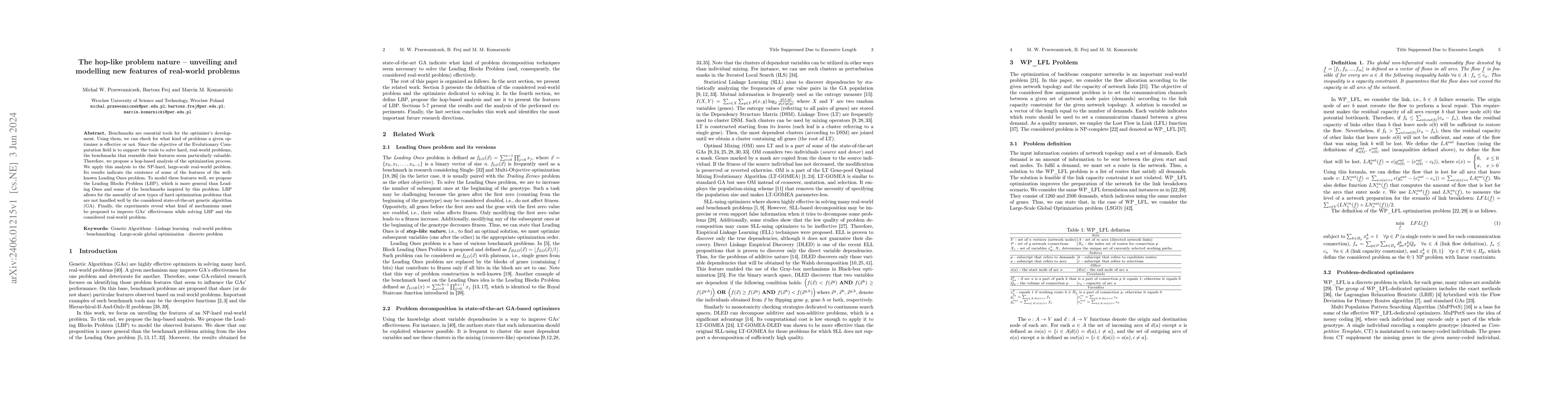 Thumbnail for The hop-like problem nature -- unveiling and modelling new features of
  real-world problems