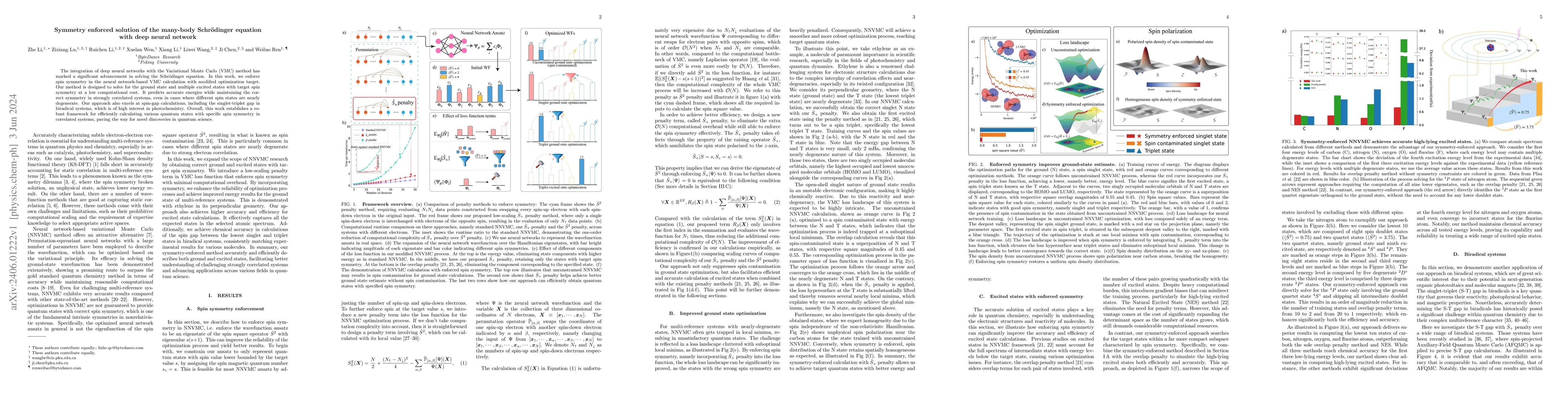 Thumbnail for Symmetry enforced solution of the many-body Schr\"odinger equation with
  deep neural network
