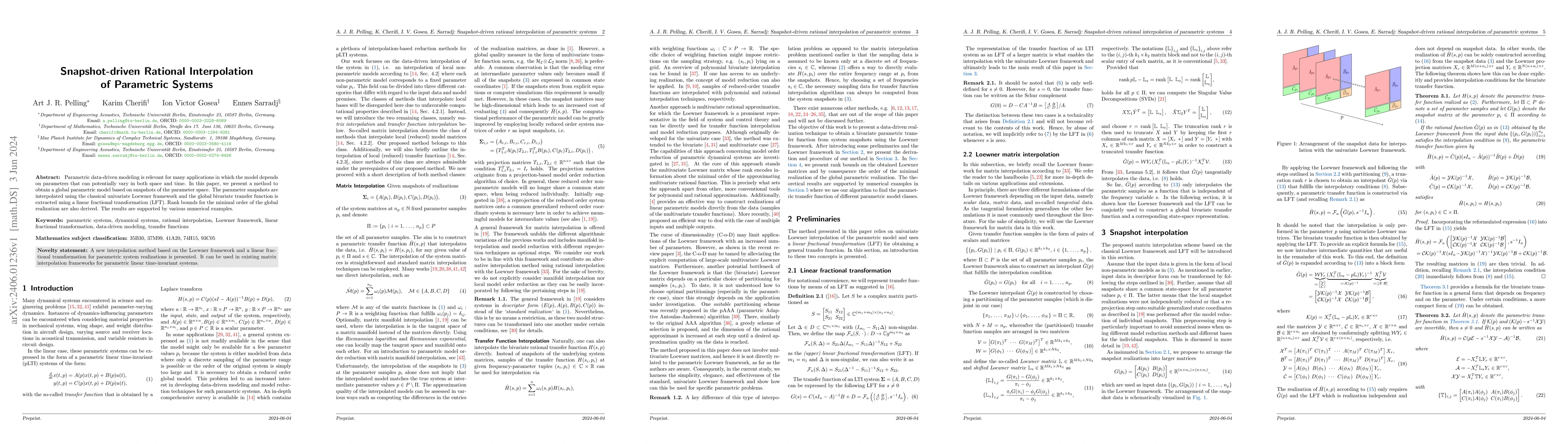Thumbnail for Snapshot-driven Rational Interpolation of Parametric Systems