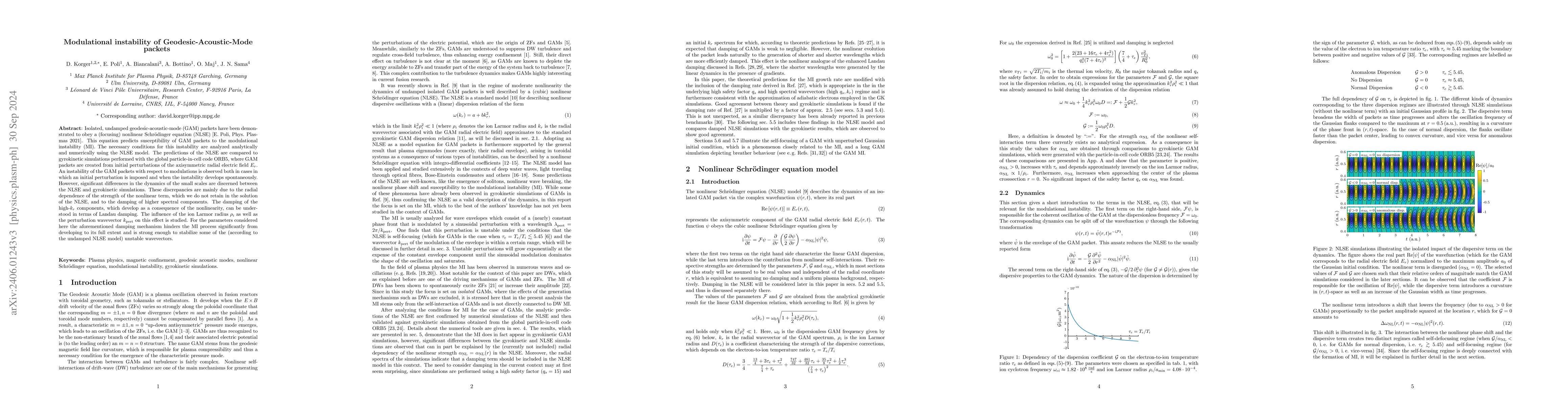 Thumbnail for Modulational instability of Geodesic-Acoustic-Mode packets