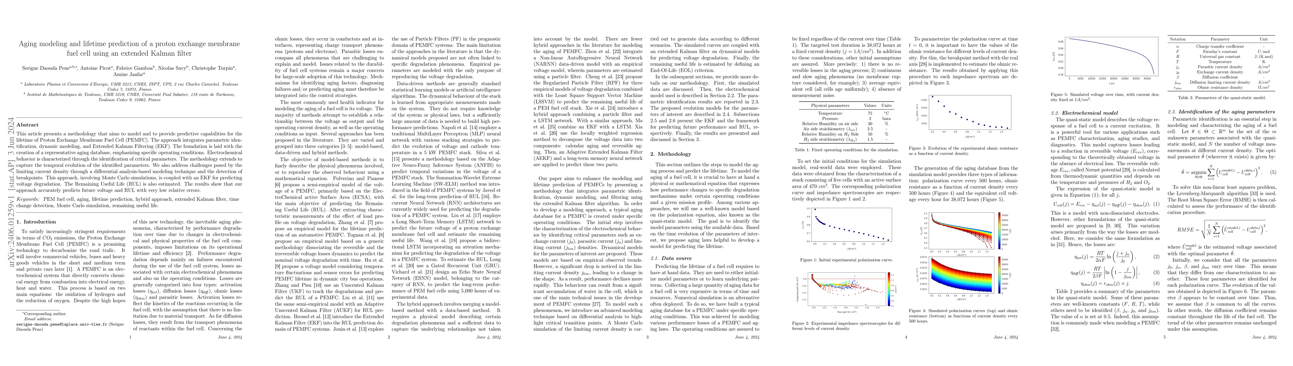 Thumbnail for Aging modeling and lifetime prediction of a proton exchange membrane
  fuel cell using an extended Kalman filter