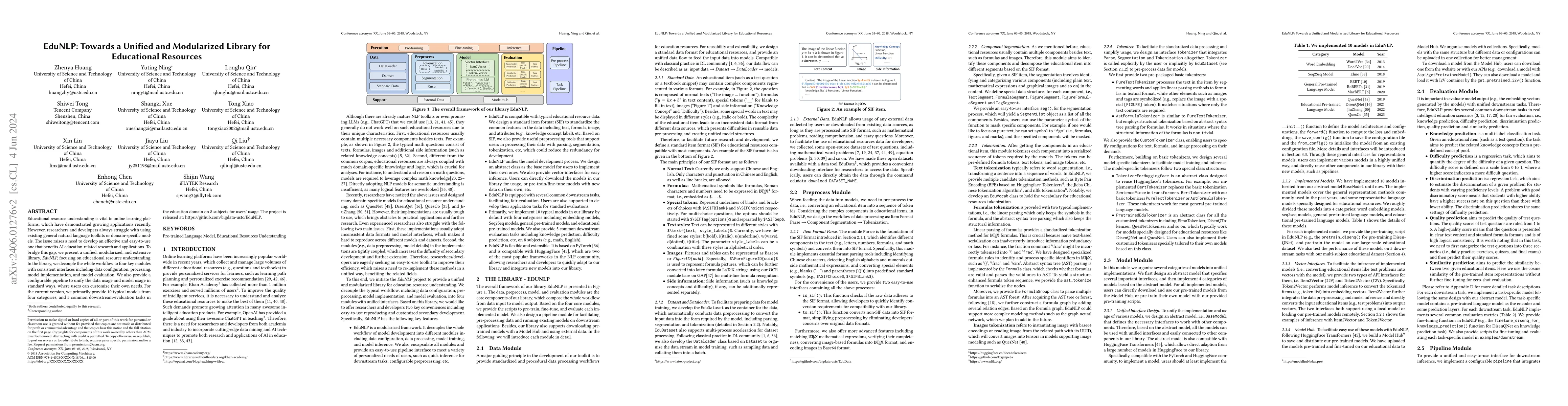 Thumbnail for EduNLP: Towards a Unified and Modularized Library for Educational
  Resources