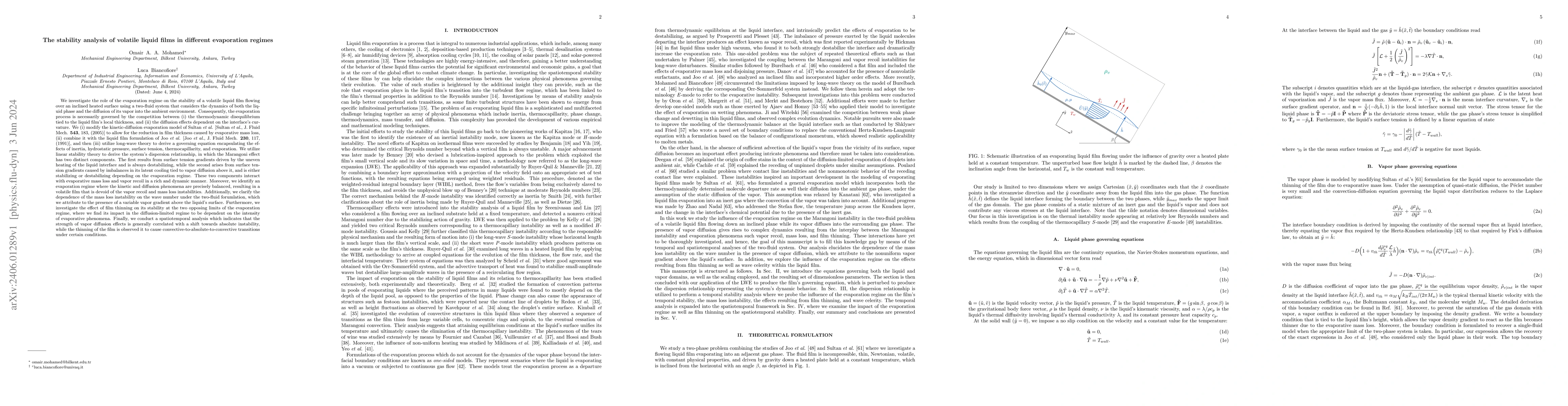 Thumbnail for The stability analysis of volatile liquid films in different evaporation
  regimes