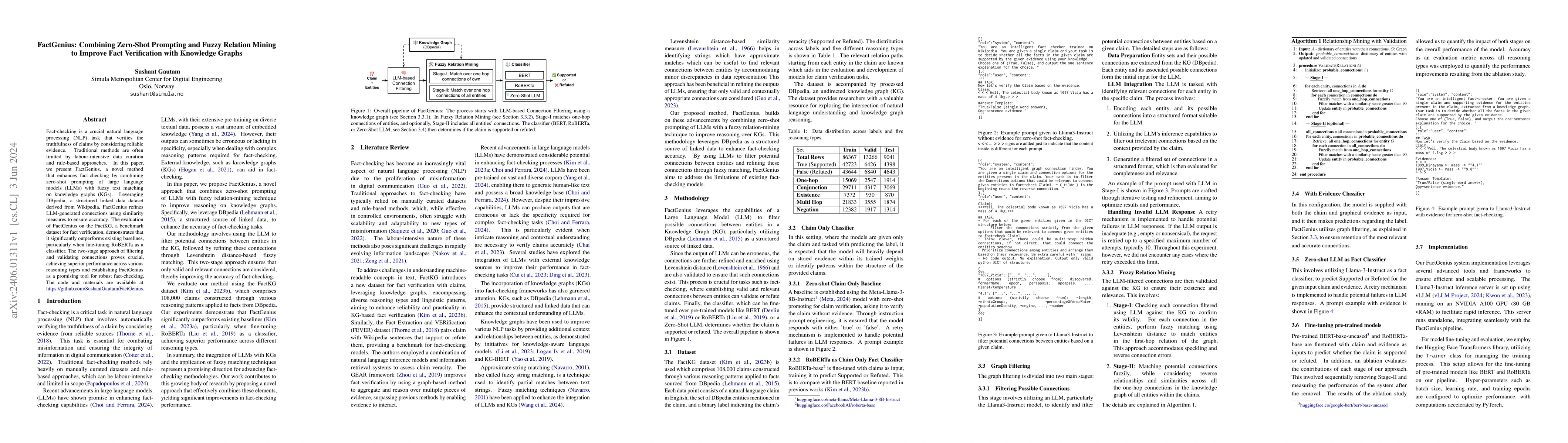 Thumbnail for FactGenius: Combining Zero-Shot Prompting and Fuzzy Relation Mining to
  Improve Fact Verification with Knowledge Graphs