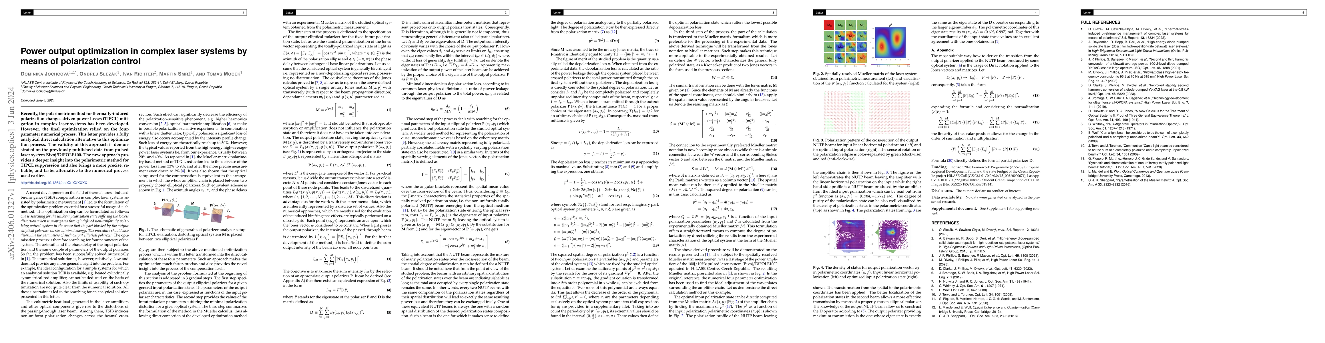 Thumbnail for Power output optimization in complex laser systems by means of
  polarization control